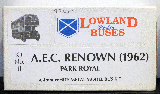AEC RENOWN PARK ROYAL 1962 WHITE METAL BUS KIT NO-11